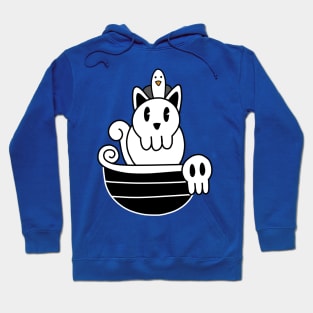 Pirate Skull Cat Rides Ship Hoodie